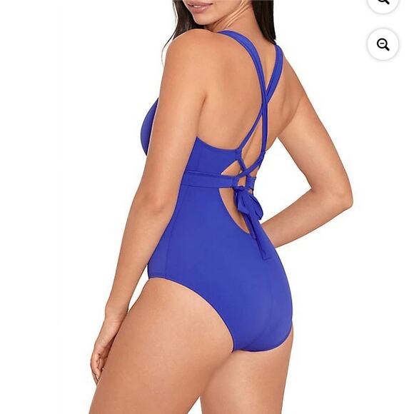 NEW MIRACLESUIT SKINNY DIPPERS BLUE TOTALLY ADJUSTABLE SEXY ONE PEICE SZ S - Picture 4 of 8